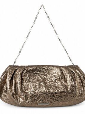 Vintage BCBGMAXAZRIA Bronze Leather Clutch Bag